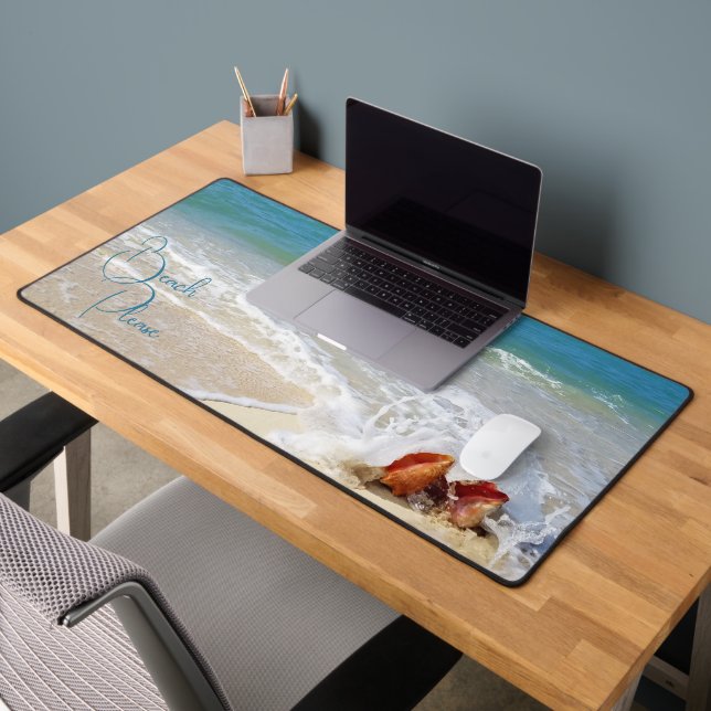 Beach Photo BEACH PLEASE Saying Custom Desk Mat (Office 2)