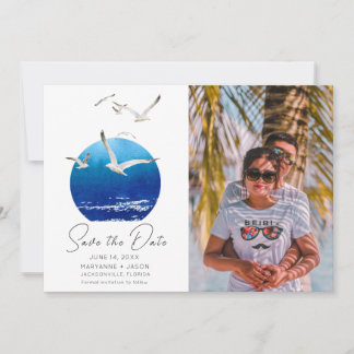 Beach Photo Coastal Wedding Save The Date