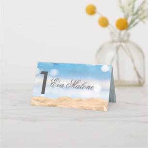 Beach Photo Destination-  Table Number Place Card