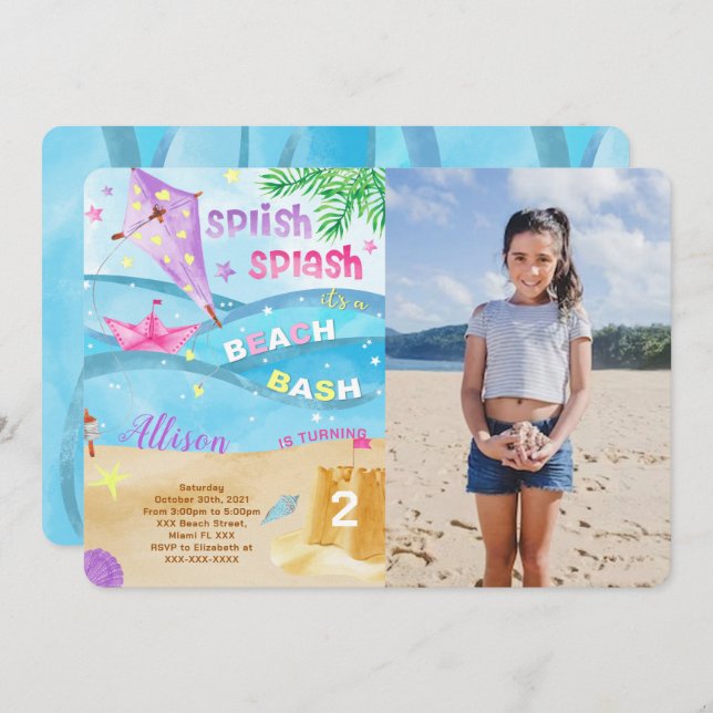 Beach Photo Invitations (Front/Back)