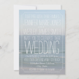 Beach Photo Modern Wedding Invitation