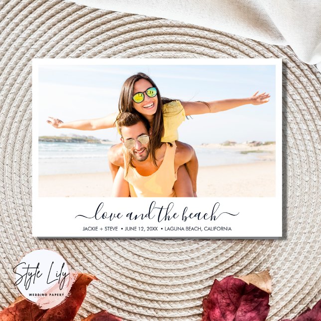 Beach Photo Nautical Wedding Save The Date (Creator Uploaded)