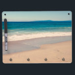 Beach Photo Ocean Blue Scenic Paper Placemat Dry Erase Board With Key Ring Holder<br><div class="desc">A lovely vintage style photo of a beach in California on a dry erase message board.
Customise with text to create your own custom personalised design. 
Placemats for a beach or seaside wedding.</div>
