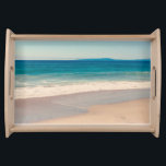 Beach Photo Ocean Blue Scenic Serving Tray<br><div class="desc">A lovely vintage style photo of a beach in California for a serving tray.
Customise with text to create your own custom personalised design. 
A wedding anniversary gift featuring a honeymoon photo.</div>