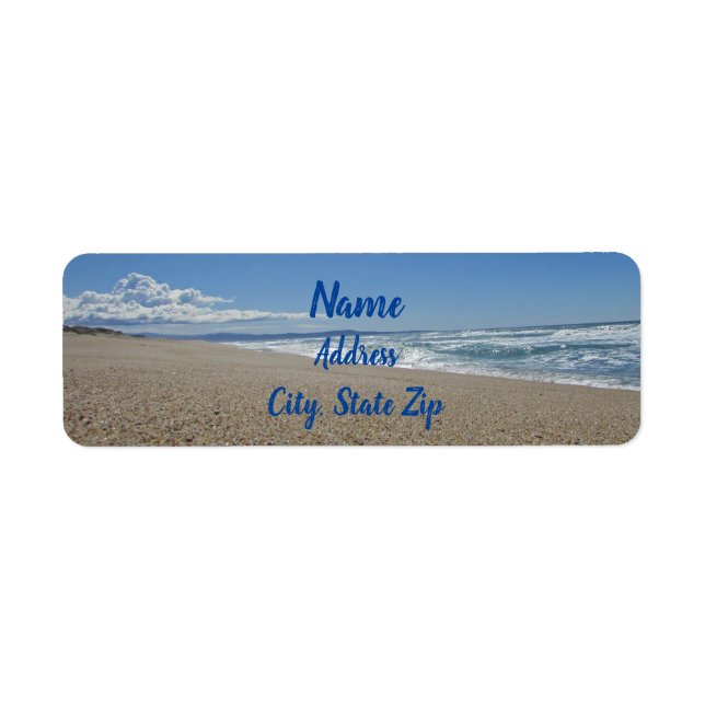 Beach Photo Surf Sand Blue Sky Pacific Coast (Front)