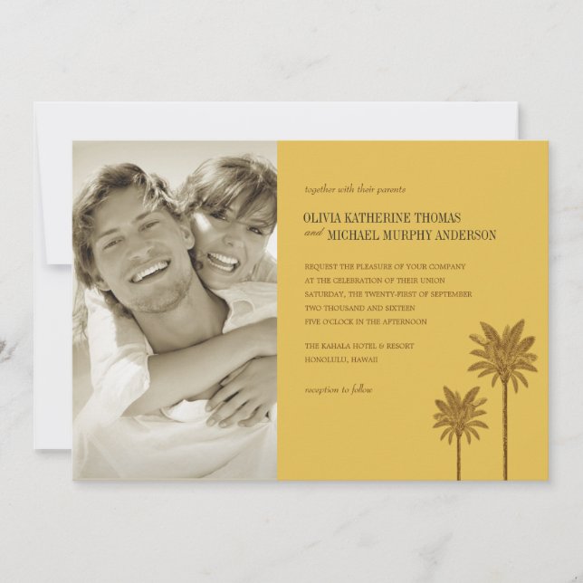 Beach Photo Wedding Invitations (Front)