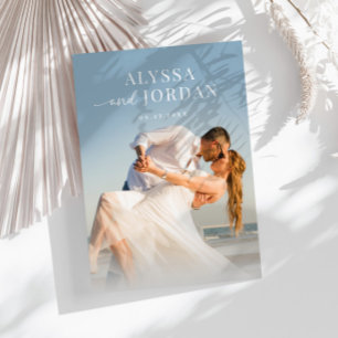 Beach Photo Wedding Invite   Modern Minimalist