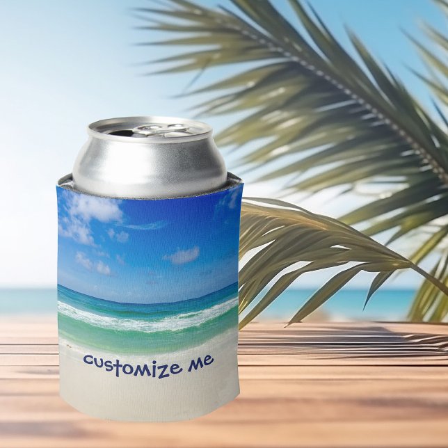 Beach Photography Blue Skies With Waves Can Cooler (Creator Uploaded)