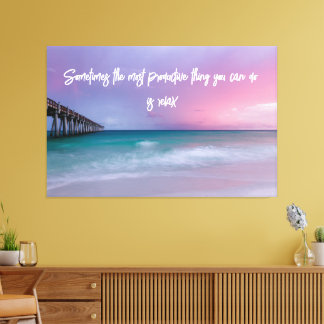 Beach Photography Decor with Travel Quote