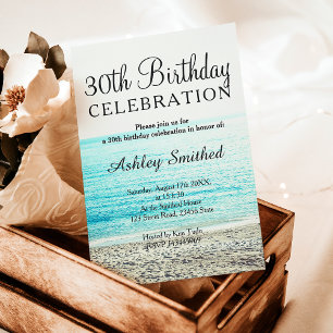 beach photography tropical 30th birthday invitation