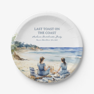 Beach Picnic Bachelorette Last Toast on the Coast  Paper Plate