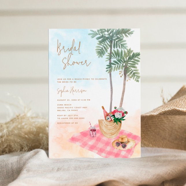 Beach Picnic Bridal Shower Invitation (Creator Uploaded)