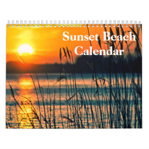 Beach Pictures at Sunset 2025 Calendar