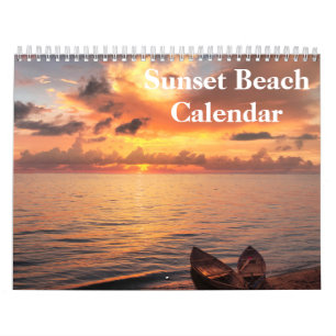Beach Pictures at Sunset 2026 Calendar