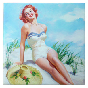 Beach Pin Up Tile