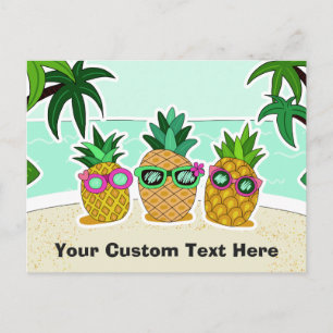 Beach Pineapples custom postcard