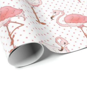 Beach Pink Flamingo pattern wrapping paper