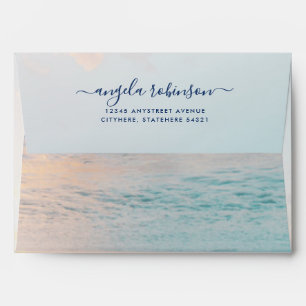 Beach Pink Teal Pastel Envelope