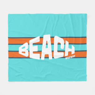 Beach Please Aqua Blue & Orange Fleece Blanket