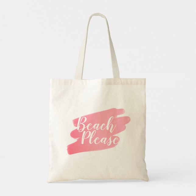 Beach Please Blush Pink Beach Tote Bag (Back)