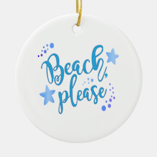 Beach Please Ceramic Tree Decoration