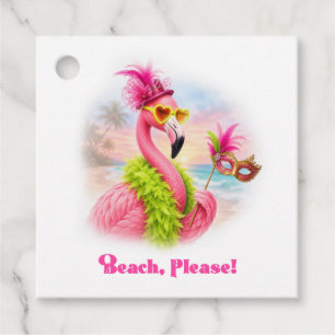 Beach Please Flamingo Bachelorette Party Favour Tags