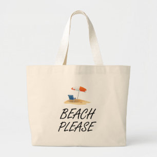 Beach Please Large Tote Bag