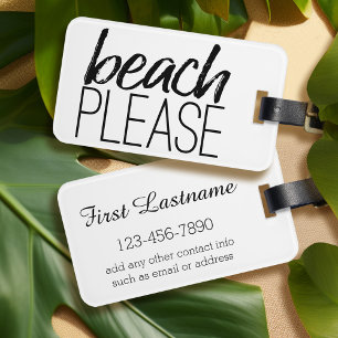 Beach Please Luggage Tag