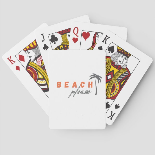 beach please. palm tree Classic Playing Cards Game (Back)