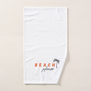 beach please. palm tree. modern Hand Towel 