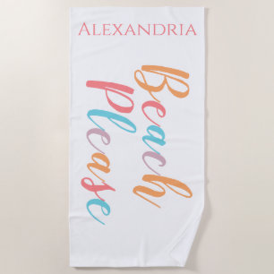 Beach Please Personalised Towel