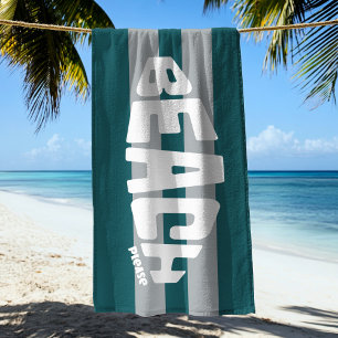 Beach Please Philly Football Green Beach Towel