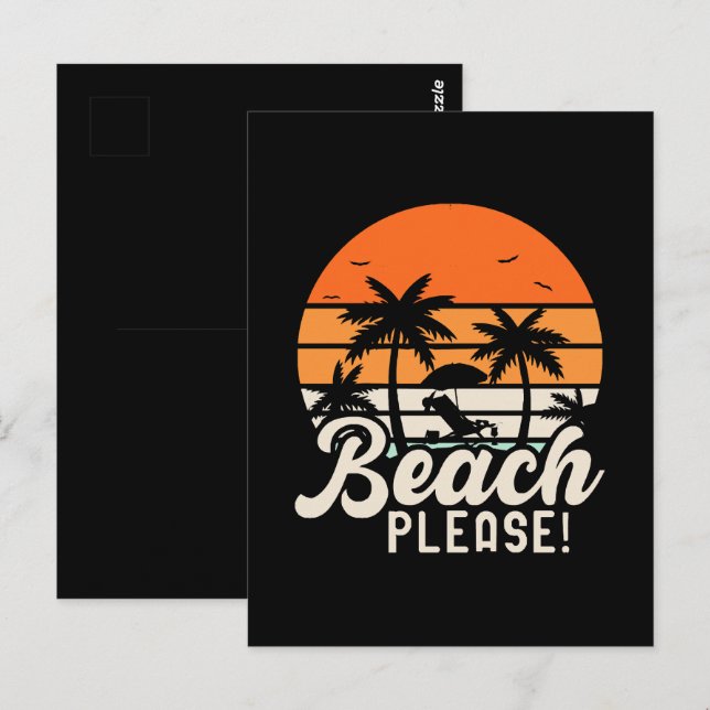 Beach Please Postcard (Front/Back)