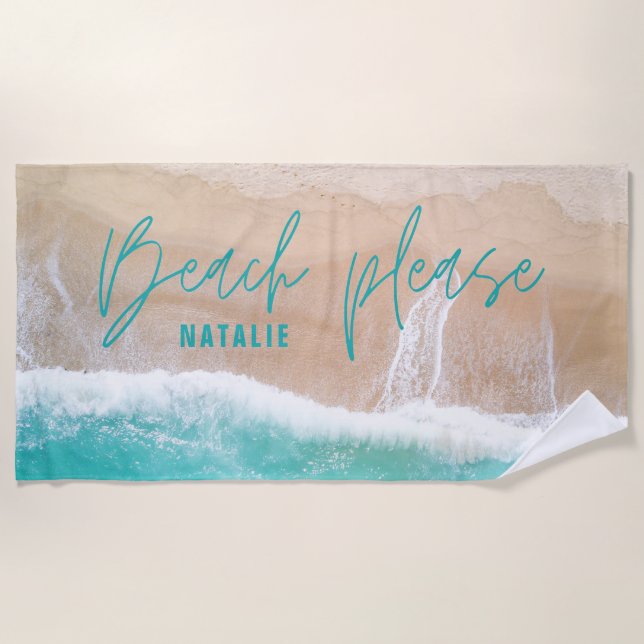 Beach please sea and sand holiday towel (Front)