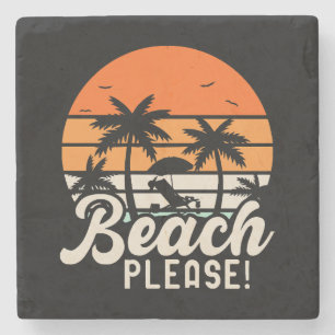 Beach Please Stone Coaster
