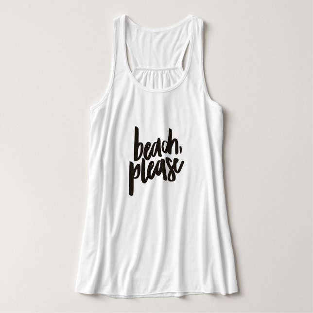 Beach Please T-Shirt Singlet (Design Front)