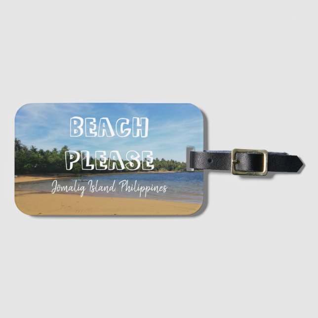 Beach Please Travel Luggage Tag (Front Horizontal)