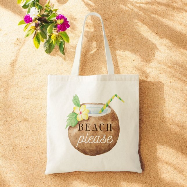 Beach Please Travel Tropical Vacation Holiday Tote Bag (Creator Uploaded)