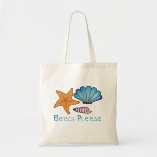 Beach please with shells tote bag