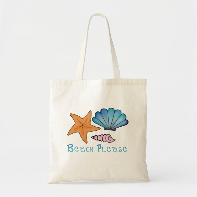Beach please with shells  tote bag (Front)