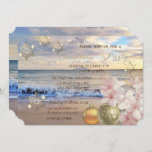 Beach,Plumeria,Christmas Balls Corporate Party Invitation<br><div class="desc">Elegant beach Christmas holiday party invitations. These beautiful Christmas invitations are perfect for Christmas dinner party invitations,  holiday gift exchange invitations,  Christmas fundraisers,  holiday ball invitations,  and other events held during the month of December. Just use the template fields to add your own event information.</div>