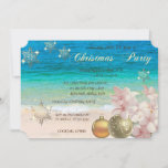 Beach,Plumeria,Christmas Balls Corporate Party Invitation<br><div class="desc">Elegant beach Christmas holiday party invitations. These beautiful Christmas invitations are perfect for Christmas dinner party invitations,  holiday gift exchange invitations,  Christmas fundraisers,  holiday ball invitations,  and other events held during the month of December. Just use the template fields to add your own event information.</div>