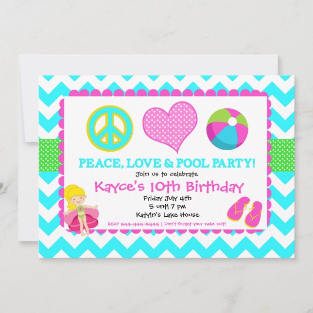 Beach Pool Invitation (Front)