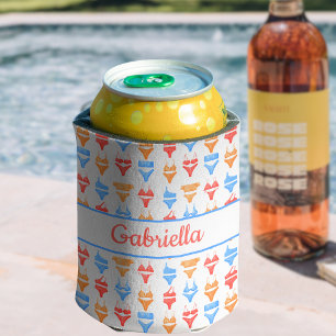 Beach Pool Party Personalised Name Bachelorette Can Cooler