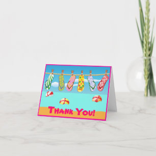 Beach Pool Party Thank You Note Card