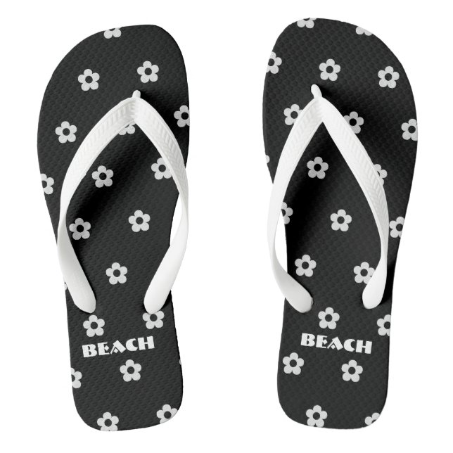 Beach Printed Black Colour Background Wide straps Jandals (Footbed)