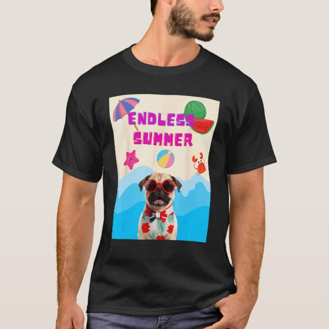 Beach pug T-Shirt (Front)