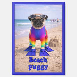 Beach Puggy Magnet