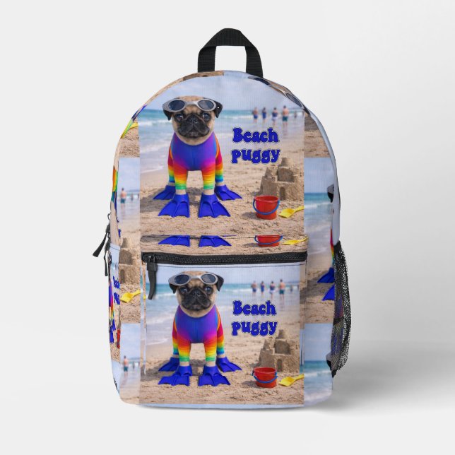 Beach Puggy Printed Backpack (Front)