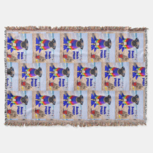 Beach Puggy Throw Blanket